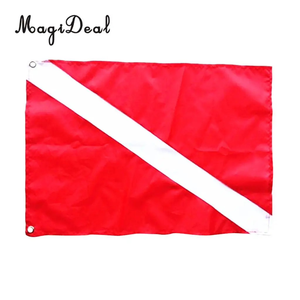 MagiDeal 2 Pieces Nylon Diver-Down Flag, Scuba Dive Flag Marker Banner Red and Blue 60x70cm