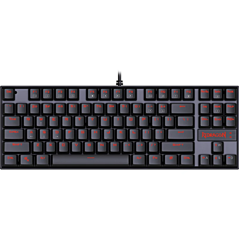 Redragon K552 Игровая клавиатура Механическая 87 ключ RGBLED подсветка Механическая компьютерная клавиатура с подсветкой с синими переключателями - Цвет: Red backlight(black)