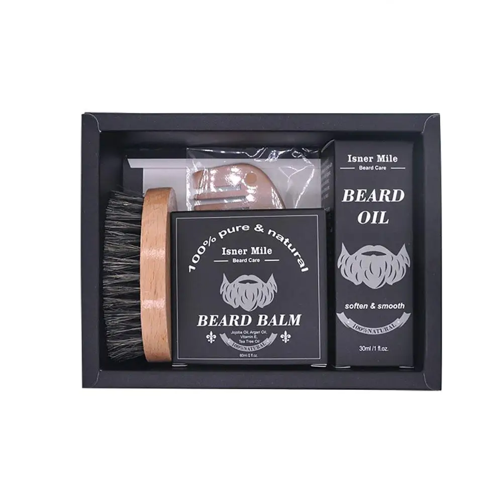 

BellyLady 5PCS Male Beard Care Set Beard Cream Beard Comb Beard Oil Water Beard Brush Scissors