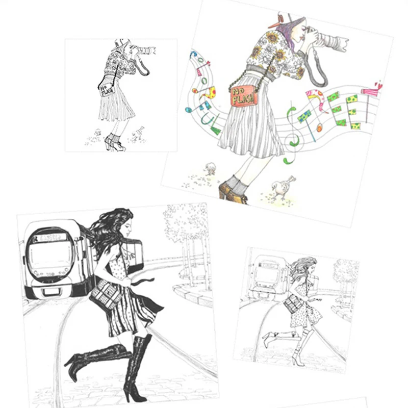 96 Pages Look Camera Girl Coloring Book for Children Adult Relieve Stress Graffiti Painting Drawing Art Book Stationery Supplies 96 Pages Look Camera Girl Coloring Book for Children Adult Relieve Stress Graffiti Painting Drawing Art Book Stationery Supplies