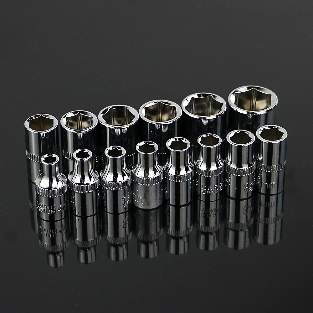 14pcs 1/4" 4 14mm Socket Wrench head metric socket set socket wrench