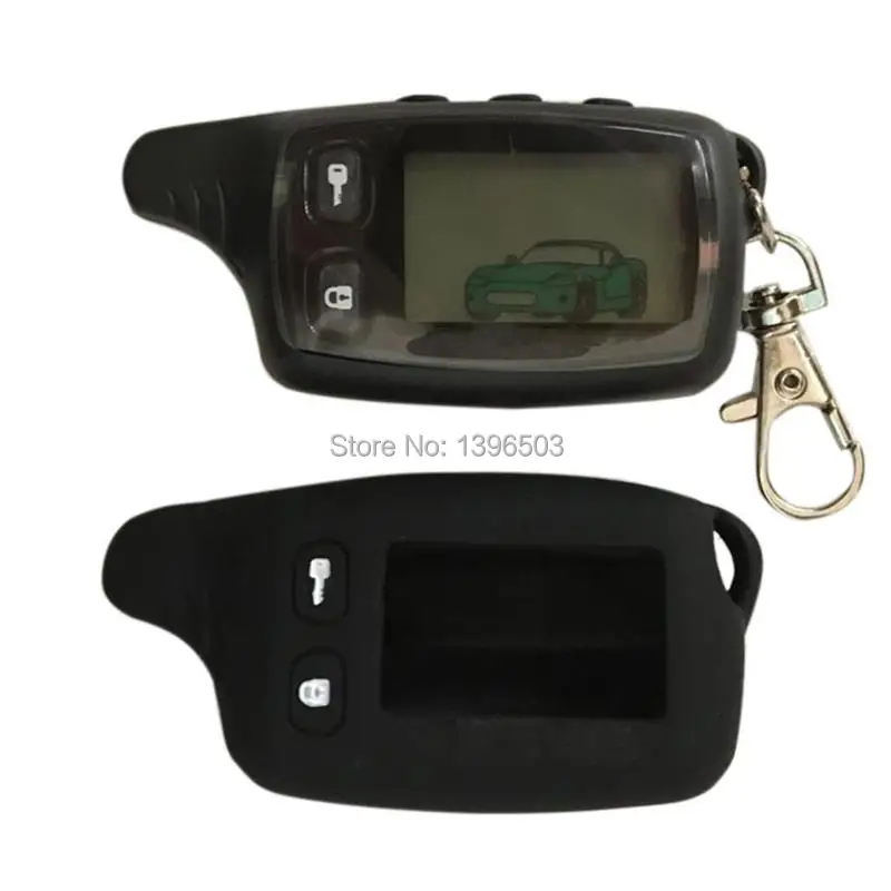 

2-way TW 9010 LCD Remote Control Keychain + Silicone Case for TW9010 two way car alarm system Tomahawk TW-9010 Key Chain Fob