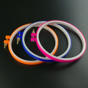 

21cm/8.27" Plastic Mutil-color Cross Stitch Machine Embroidery Ring Hoops for Hand Knitting Sewing Craft DIY Tool 12cm 15cm 24cm