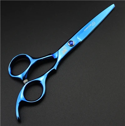 1 шт., 6 дюймов, профессиональные ножницы для стрижки волос, парикмахерские ножницы, набор для стрижки волос, прямые филировочные ножницы, парикмахерский инструмент для укладки - Цвет: Blue Cutting