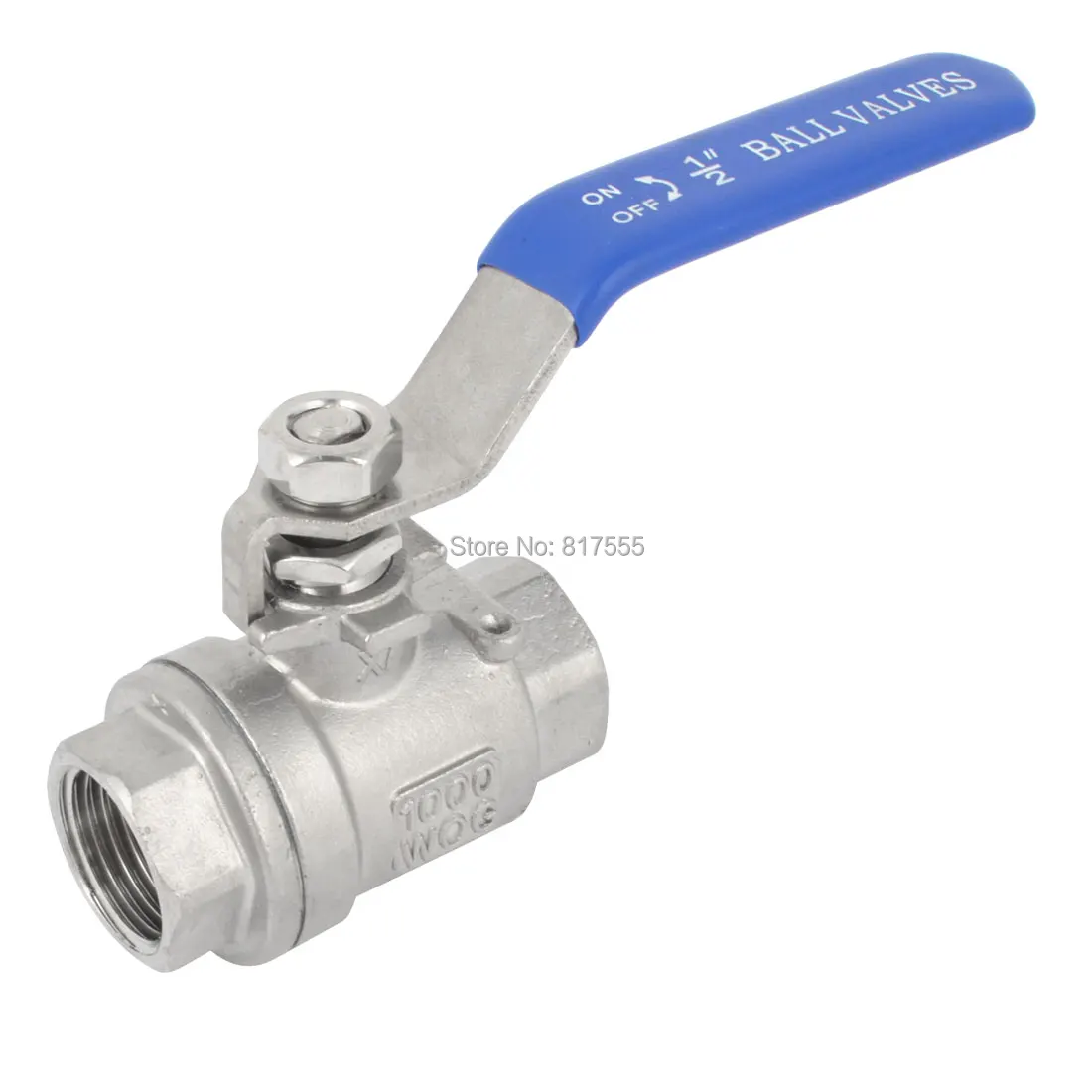

1/2 PT Female F/F Threaded Blue Lever Handle One Way Ball Valve