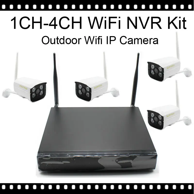 

Plug And Play Wireless NVR Kit P2P 960P HD Outdoor 4ARRAY IP Cam WIFI Surveillance System 4 Channel