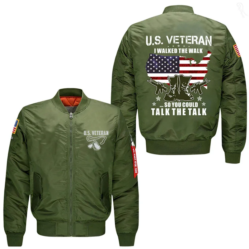Ветеран США I Walk The мужская куртка бомбер|flight jacket|mens bomber jacketbomber jacket |