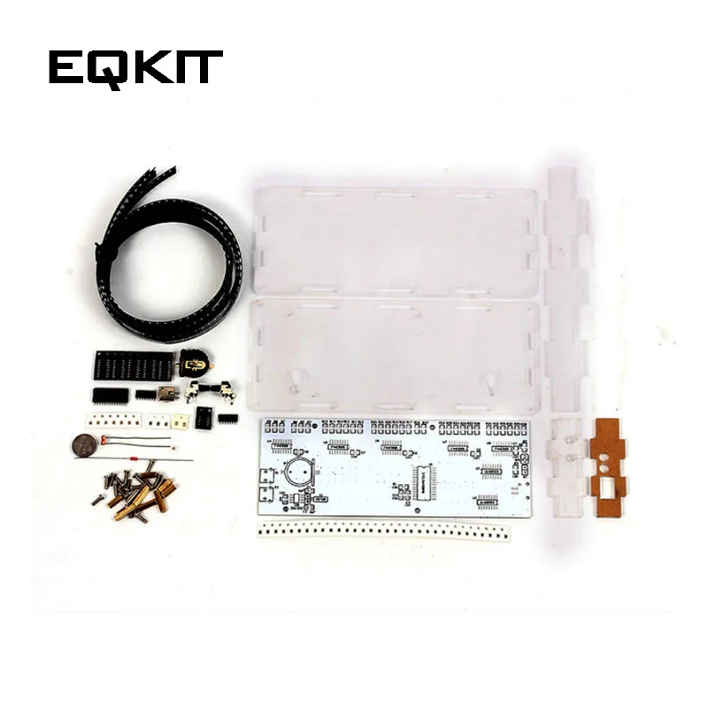 

DIY Kit RGB LED Dot Matrix Clock SMD Kit Parts C51MCU w/ Acrylic Shell Temperature Control DIY LED Clock DIY Electronic Clock