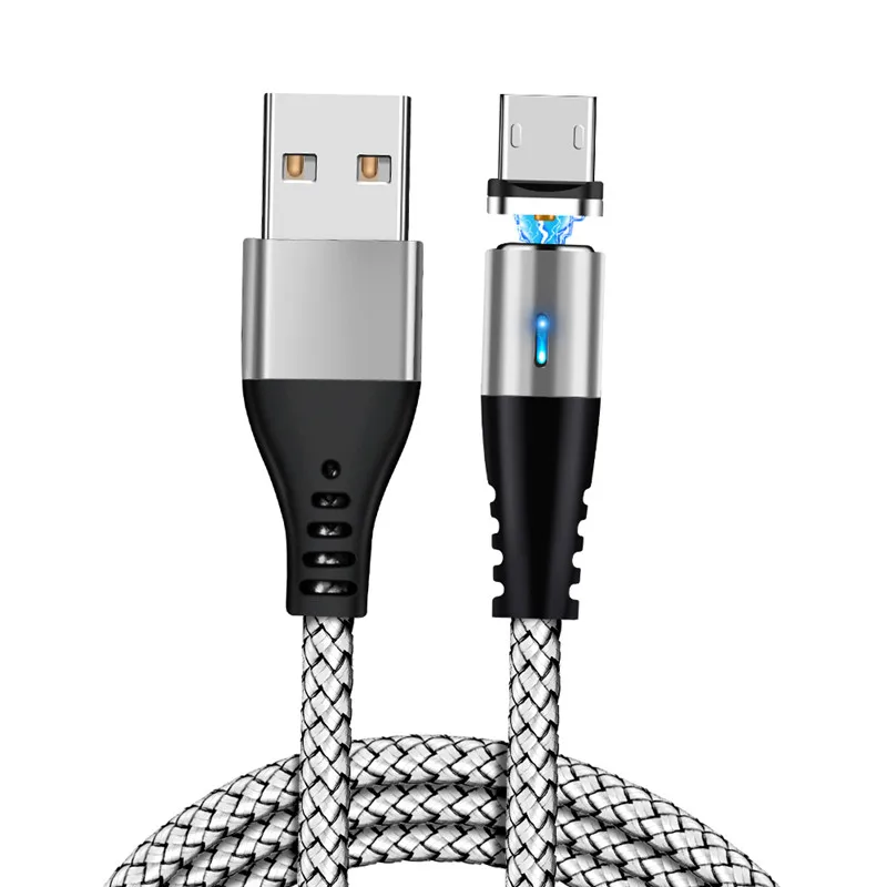 Магнитный кабель Suhach Micro usb type C для быстрой зарядки телефона Microusb type-C магнитное зарядное устройство usb c для iphone X samsung S10 Xiaomi - Цвет: Silver Micro Cable