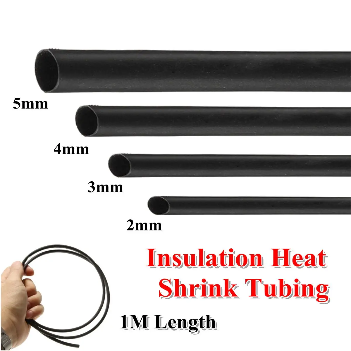 1 Meter Insulation Heat Shrink Tubing Kit Black Polyolefin Wrap Wire