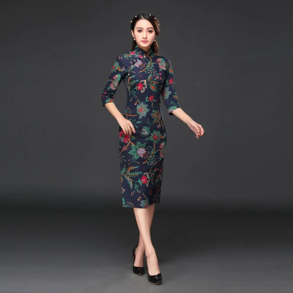 

Summer New Chinese Traditional Cheongsam Women's Cotton Linen Qipao Elegant Long Dress Slim Dress S M L XL XXL 3XL 042401