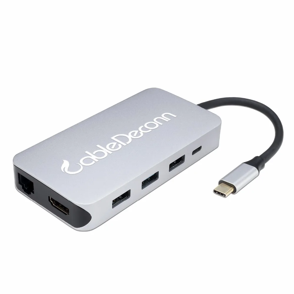 Thunderbolt 3 док станция usb c концентратор usb3.1 Тип к hdmi ethernet rj45 адаптер зарядка tf sd карта