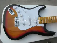 Free shipping wholsale NEW guitarra st guitarra/sunburse color maple neck/left hand electric guitar/guitar in china Free shipping wholsale NEW guitarra st guitarra/sunburse color maple neck/left hand electric guitar/guitar in china