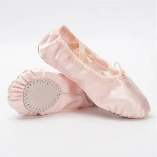 

Kids Children Girls Ballet Dance Shoes Soft Sole Flats Slippers Ivory Pink Satin Ballet Shoes Free Shipping