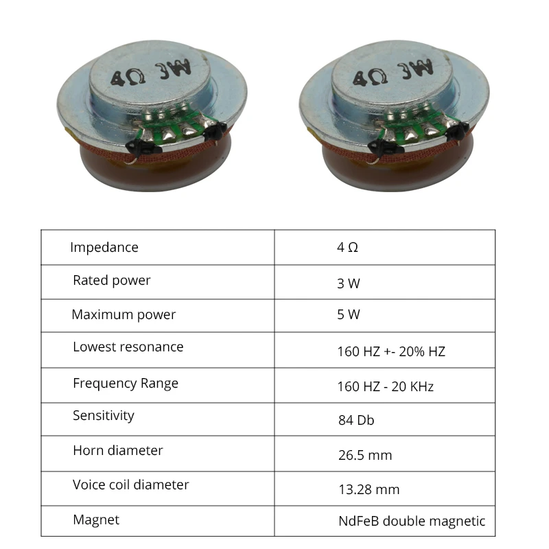 Sovawin 26,5 мм 3 Вт 4 Ом Вибрационный динамик diy бас Резонанс Полный спектр стерео NdFeB двойной Магнитный