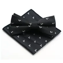 Классический мужской комплект в горошек с узором пейсли и карманом, квадратный бант-галстук, регулируемый носовой платок, комплекты с галстуком-бабочкой для свадебной вечеринки