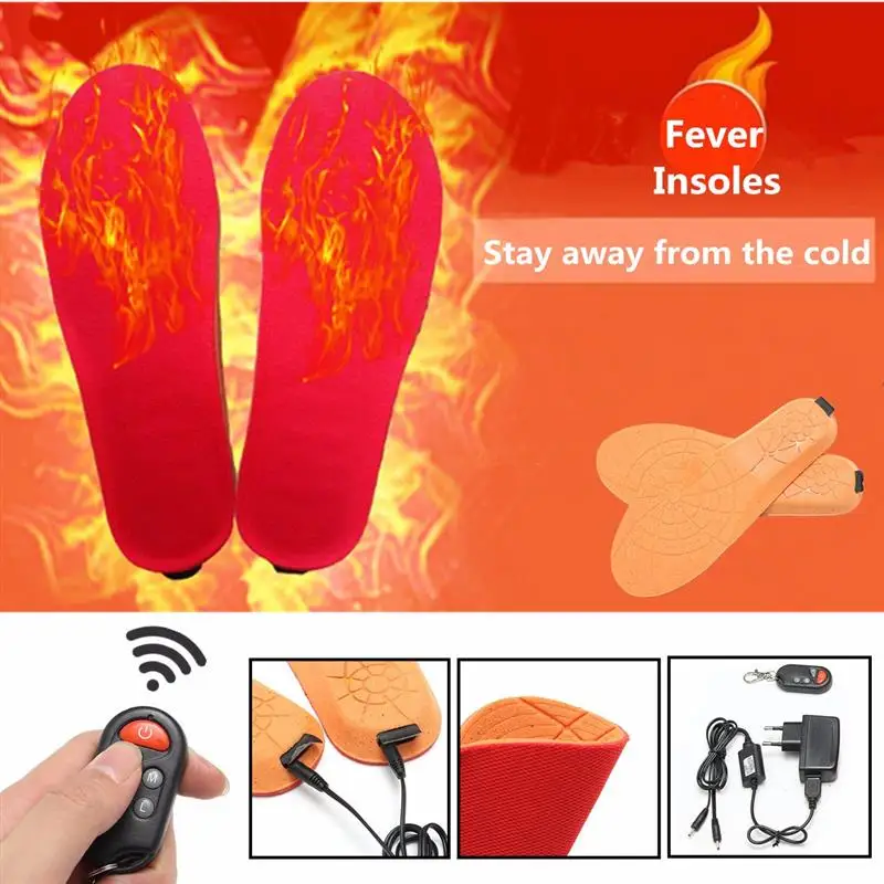 

BSAID Electric Heated Insole, High-tech Remote Control 3 Modes Thermal Insoles USB Charge Keep Warm Winter Boots Shoes Insole