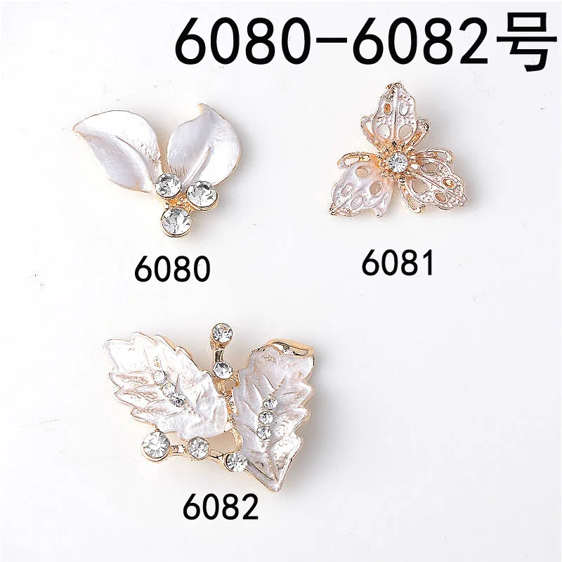 50pcs Gold Color Alloy Material Crystal Leaf Flower Charm Pendant For Necklace DIY Handmade Jewelry Making wholesale