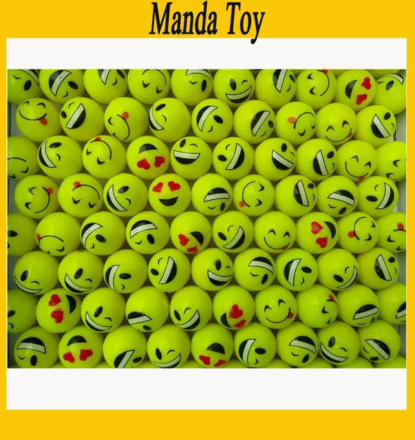 32mm Rubber Bouncing Ball Emoji Bouncing ball Face bouncy Toys Outdoor