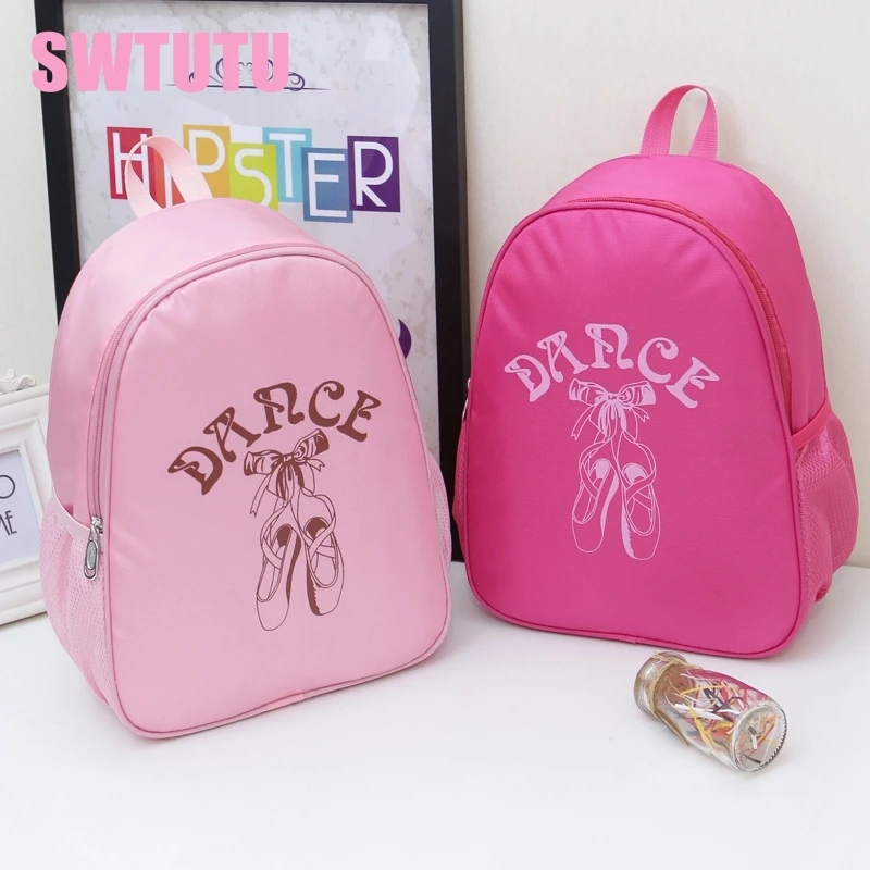 Free Shipping Children Girls Pink ballet bag Backpack Waterproof canvas