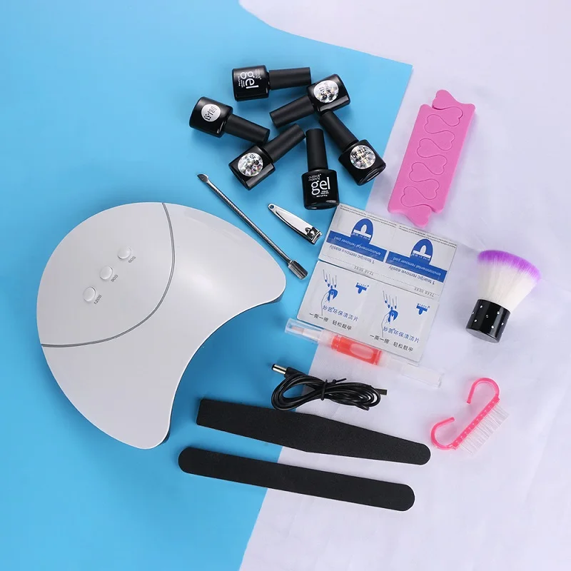 

Nail Polish Set With Lamp Nail Dryer 36W 6 Colors UV Gel&Top Base Coat Varnish Manicure Pedicure Kits Nail Art Tools