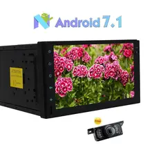 2 Din Car Stereo Multimedia Player Android 7.1 Support GPS Navigation 3G/4G WIFI Bluetooth+1080P Video Cam-In + Free Rear Camera