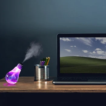

Best USB powered discoloration bulb humidifier ultra quiet 7-color night light Silver