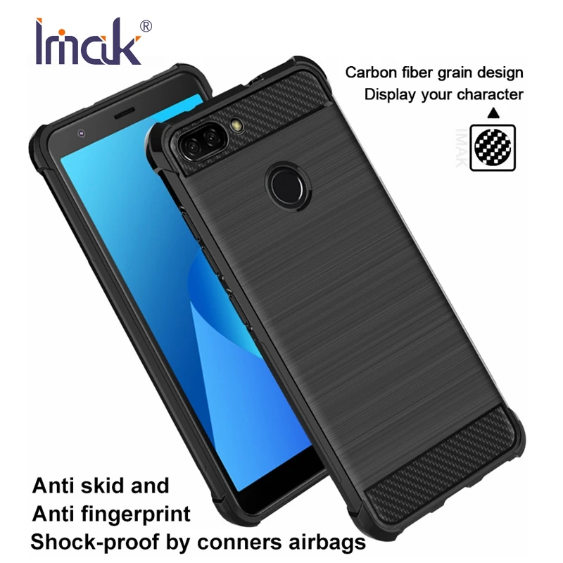 

IMAK for Asus Zenfone 5 5Z Max M1 Plus/ Pro Silicone Case ZC600KL ZA550KL ZB631KL ZE620KL ZB570TL Shockproof Protective Shield