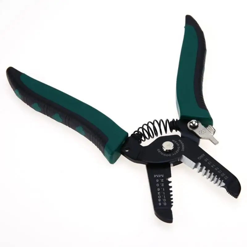 

Equipment Cable Wire Stripper Pliers Multifunctional Cable Crimper Cutting Tools Double Handle 7 Hole Peeling with Clamping