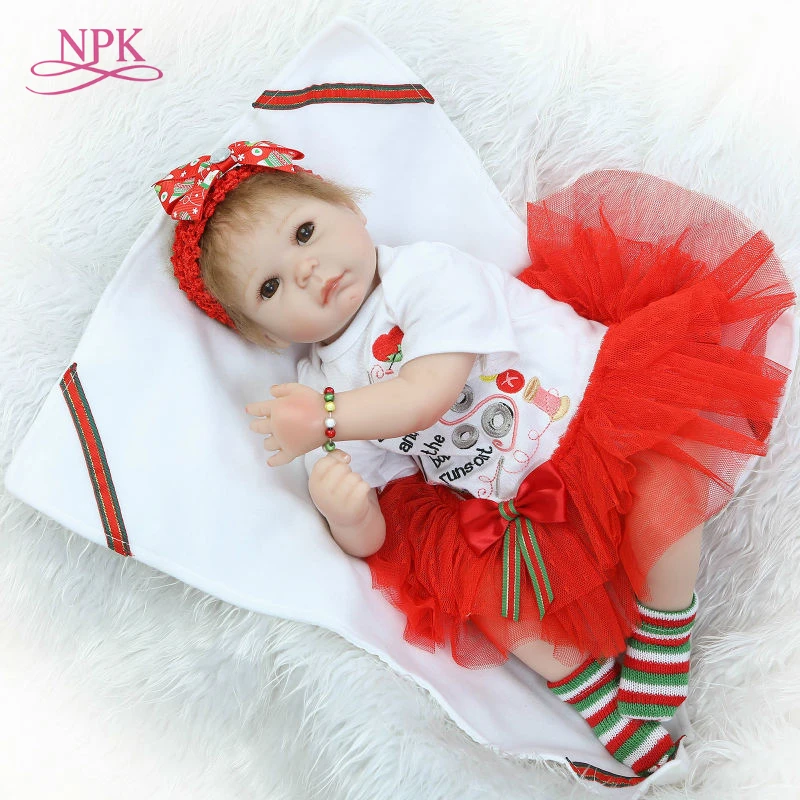 

NPK reborn doll with soft real gentle touch handmade lifelike newborn Chiristmas gift Christmas Gfit high quality doll