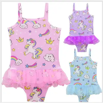 

unicorn swimwear toddler girl cartoon Swimwear for unicorn party beach clothing for a holiday baby girl swimwear