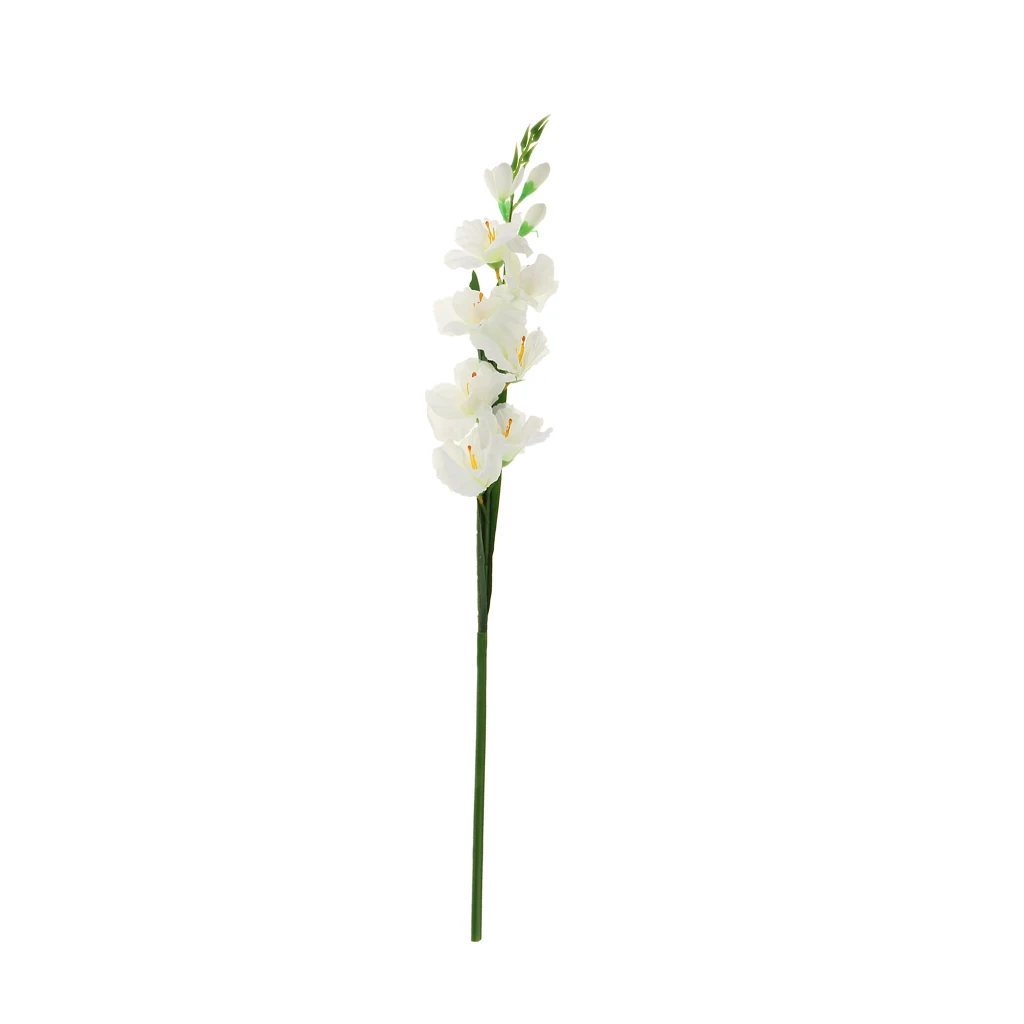 Artificial Fake Silk Flower Gladiolus White DIY Craft Ornament Art Wedding Decoration Home Table Decor Artwork  