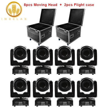 

IMRELAX 8pcs Durable Quality 60W LED Spot Moving Head With Flight Case Package 3 Facet Prism LED For Disco Party Stage