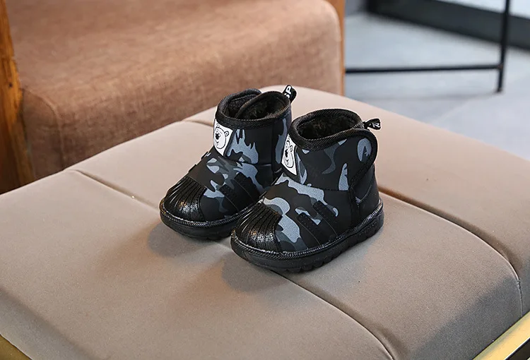 Новинка; зимние детские ботинки; теплая детская хлопковая обувь с мягкой подошвой; бархатная Толстая обувь для малышей