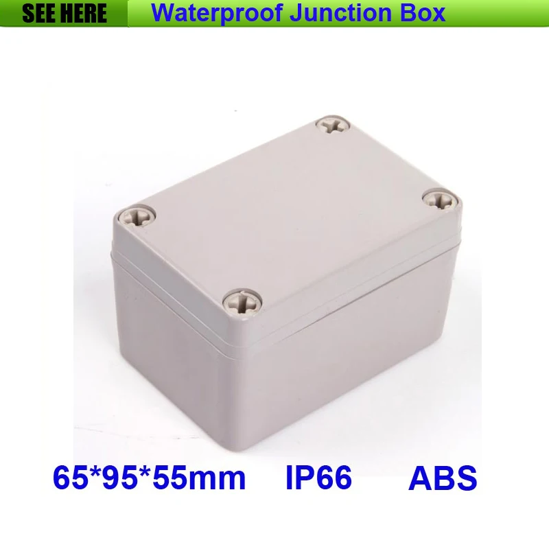 

Free Shipping 1 Piece Mini Type IP66 ABS Grey Waterproof Electronic Plastic Enclosure 65*95*55mm