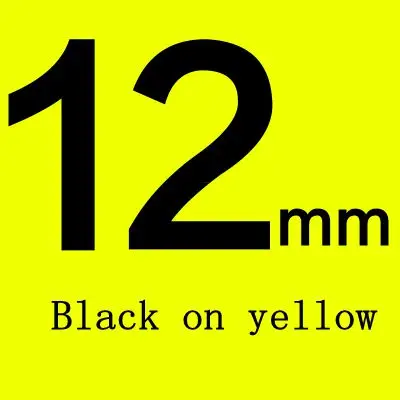 12 мм этикеточная лента для LM-PNP LM-160 LM-210D LM-280 этикетировочных машин Сделано в Китае 12 мм белого и черного цветов, на возраст 12 мм цвет желтый, черный, красный, черный - Цвет: 12MM Black on yellow