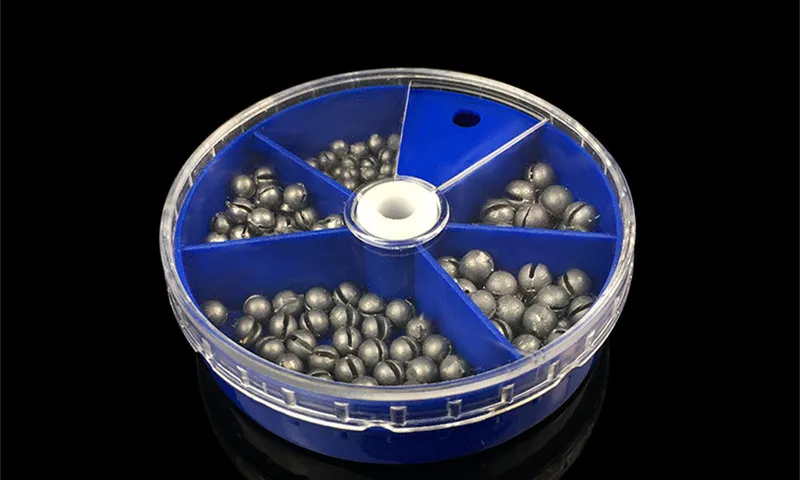 57 Sizes Mini Round Split Lead Sinkers Set Fishing Lead Weights in Fishing Accessories Box 0.2g 0.28g 0.38g 0.5g 0.8g 1.6g 2 (6)