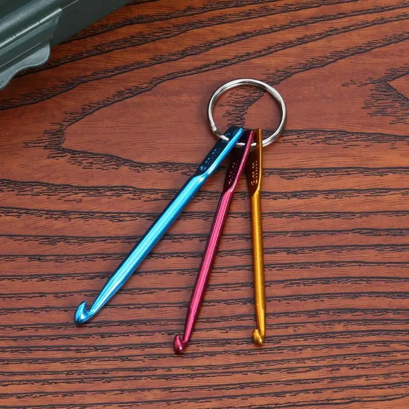 3 шт. смешанный крючок для вязания крючком набор алюминиевых спиц брелок для ключей DIY аксессуары для швейных инструментов