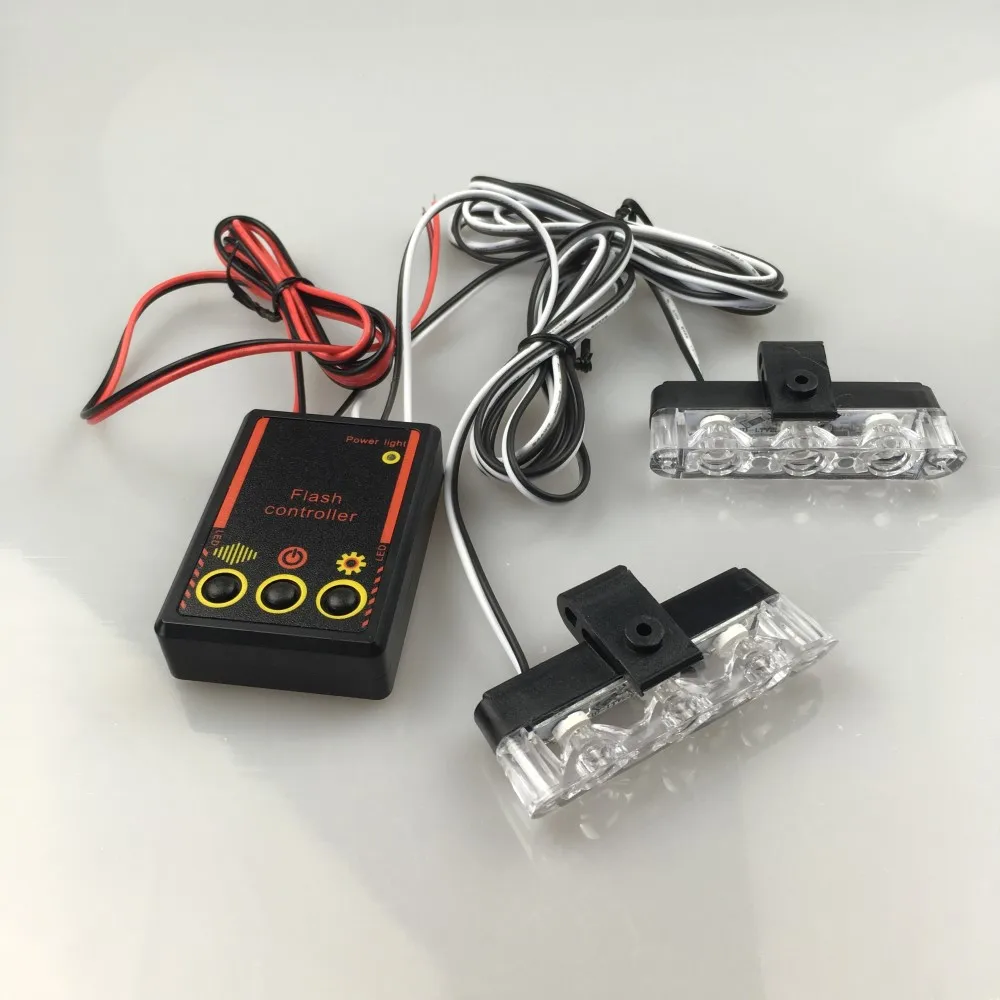 

Stroboscope 2x3 led Ambulance Police Strobe Light DC 12V Auto LED Warning Day Light Car Truck DRL Emergency Flashing Firemen