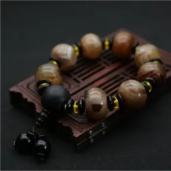 

Natural skein of agate bracelets Single lap of men's ethnic agate beads bracelets ab17#