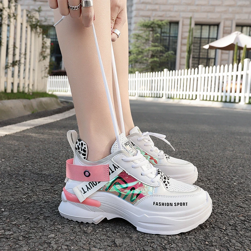 Стильные женские кроссовки для бега, увеличивающие рост 6 см, INS ulza кроссовки Harajuku, амортизирующая платформа, дышащая женская спортивная обувь
