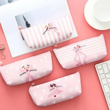 Cartoon Cute Pink Panther Cosmetic Bag Large Capacity PU Women Makeup Bag Portable Storage Toiletry Multifunction Wash Kit Cartoon Cute Pink Panther Cosmetic Bag Large Capacity PU Women Makeup Bag Portable Storage Toiletry Multifunction Wash Kit