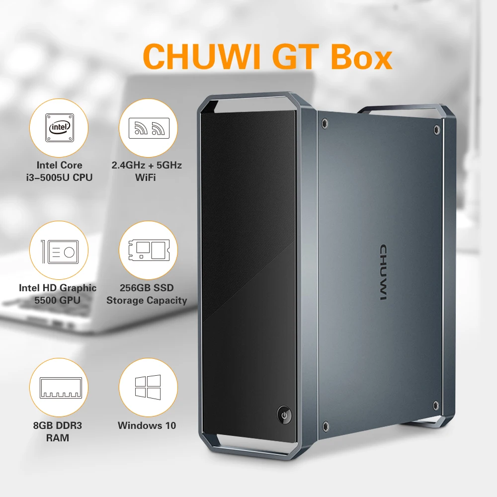 CHUWI GT Box Windows 10 игровой Мини ПК Intel I3 5005U Intel HD graphics 5500 2,5 дюйма HDD 1 ТБ SSD 2,4 ГГц/5 ГГц WiFi 1000 Мбит/с BT4.2