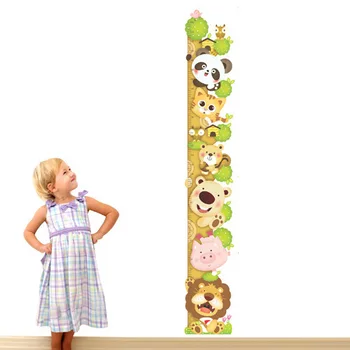 

Hot Kids Child Height Chart Measure Tape Wall Stickers Natural Animal Tree Vinyl Wallpaper House Decorative Decals Removeable
