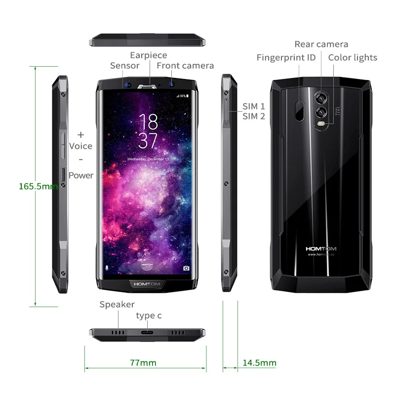 HOMTOM HT70 10000mAh аккумулятор 6 0 &quotHD 18:9 экран смартфон MTK6750T Восьмиядерный 4G ram 64G rom 16MP +
