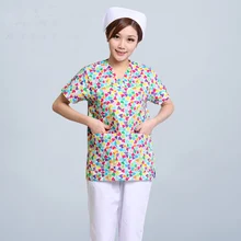 Профессиональная хлопковая медицинская одежда с принтом, одежда для больниц, для женщин, доктора, медсестры, скраб, наборы, мода, облегающая форма, лабораторные халаты