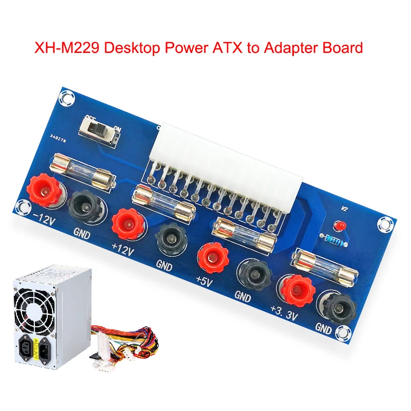 XH-M229 Desktop PC Chassis Power ATX Transfer to Adapter Board Power Supply Circuit Outlet Module 24Pin Output Terminal 24