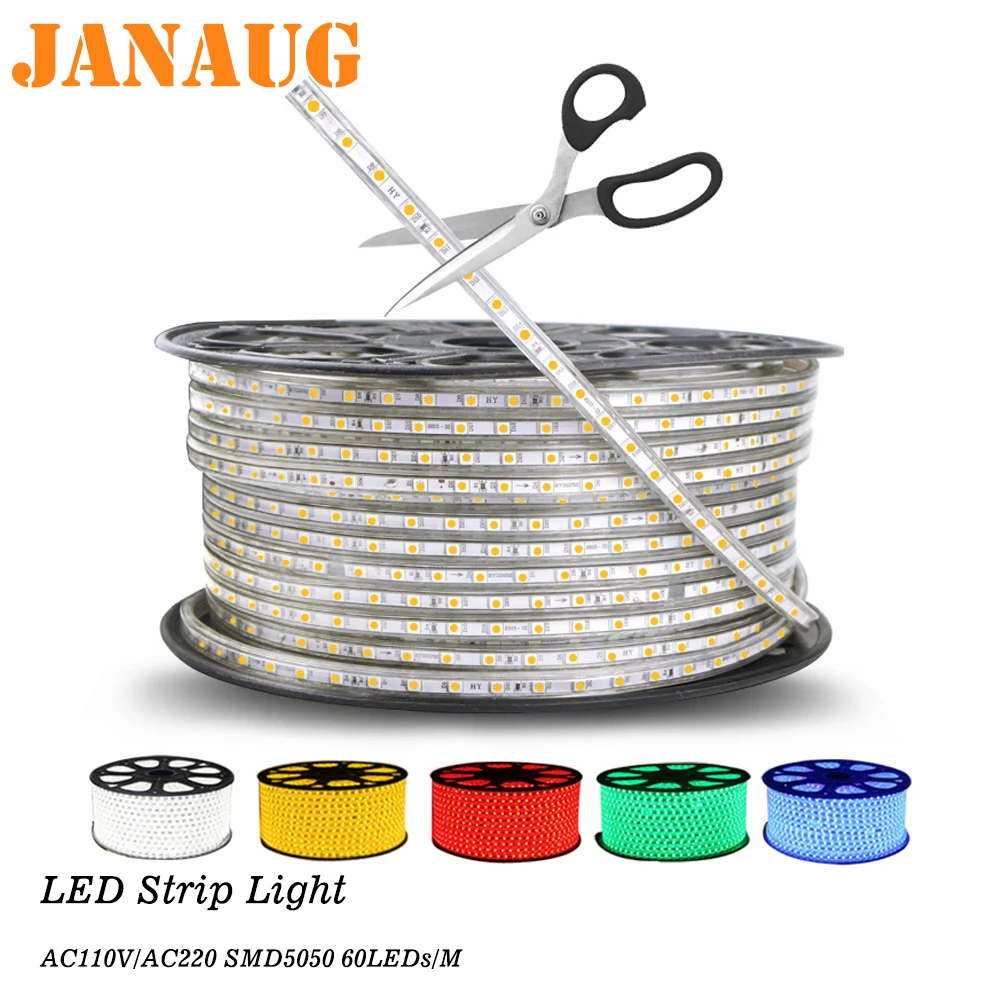 Светодиодная лента SMD5050 100 м водонепроницаемая IP67 220 В/110 В|led light strip|light stripstriscia led |
