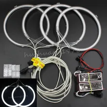 4 unids 125mm Car Angel Eyes de Halo CCFL Lámpara de Luz Brillante blanco Fit Para BMW E30 E32 E34 Inversores 12 V Libre gratis