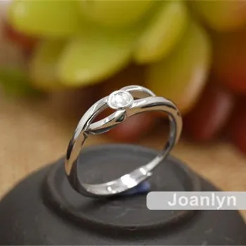 

Joanlyn Ring Blank for 4mm-7mm Round Beads or Pearls Adjustable Band White Gold Plated 925 Silver Ring Base JZ164